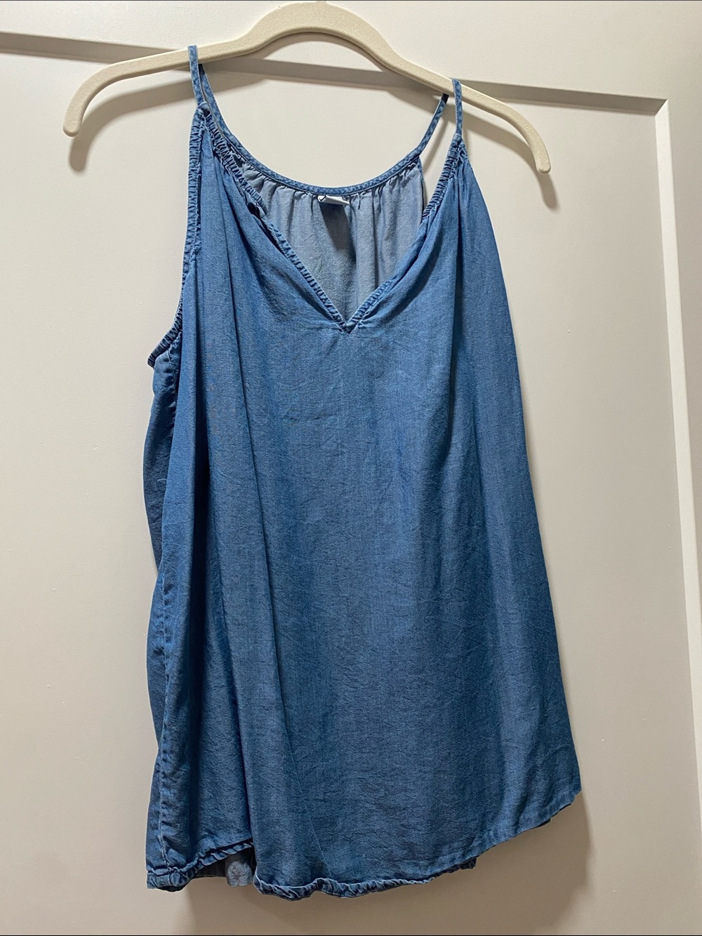 Old Navy Blue Denim-Look Spaghetti Strap Camisole